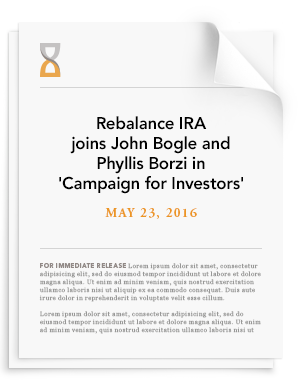 Vanguard's John Bogle joins Rebalance in fight for retirement fairness